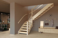 Sara med valgfri NCS-farge på vanger, stolpe og håndløper Sara