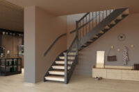 Sofie standard trapp sort med åpne trinn Sofie standard trapp sort